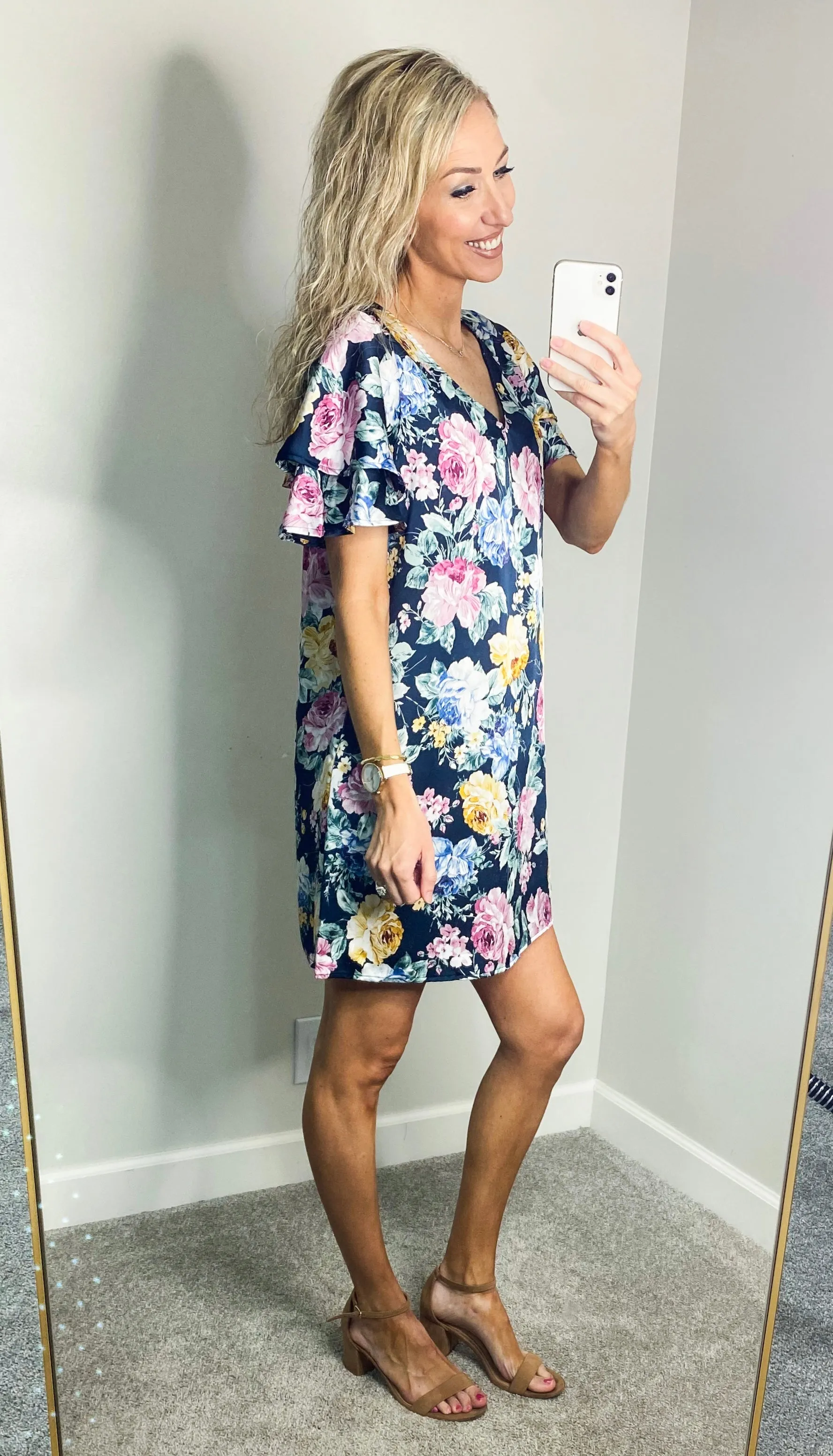Tiana Floral Satin Dress