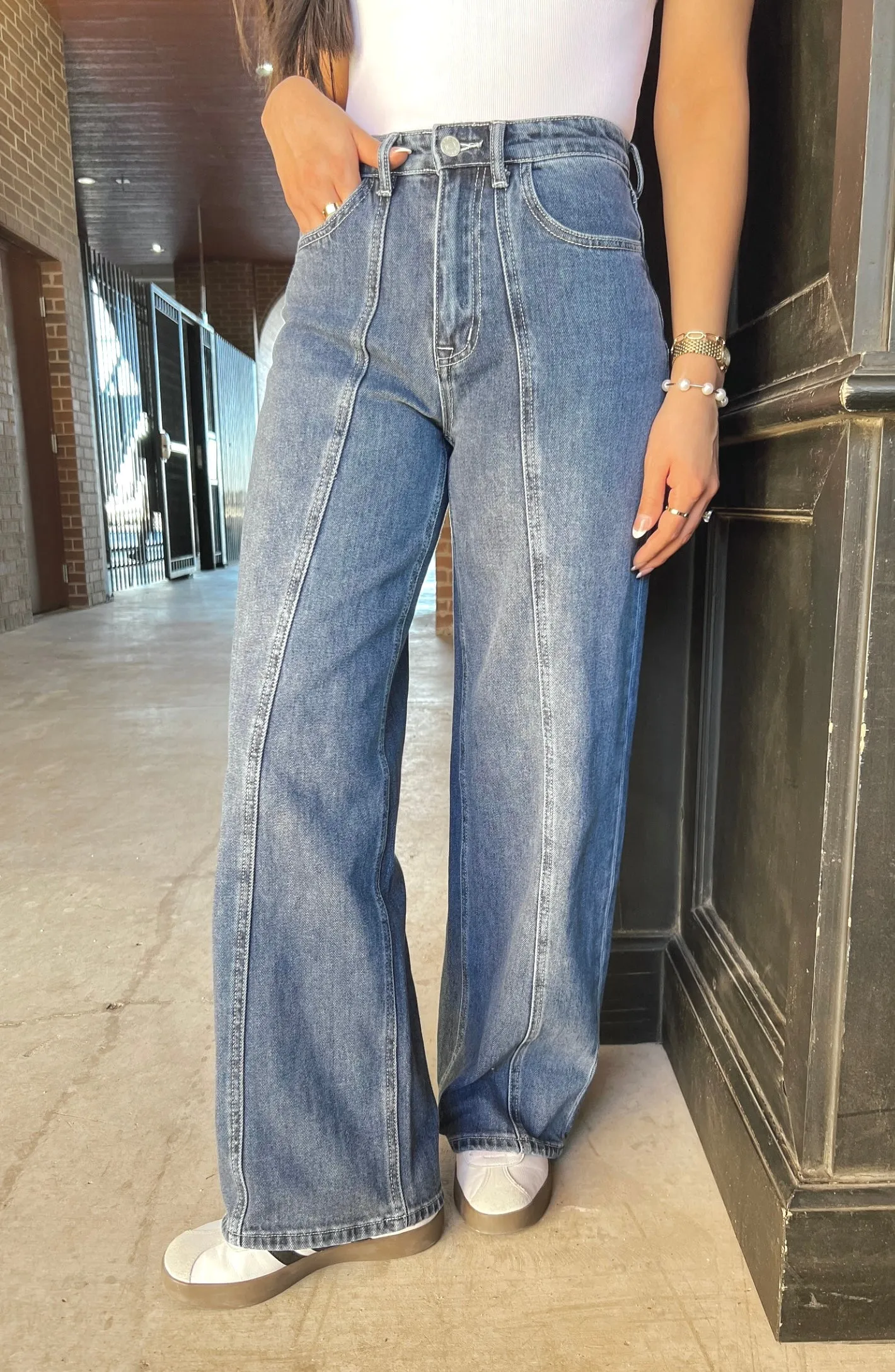 URBAN EDGE STRAIGHT WIDE LEG JEANS