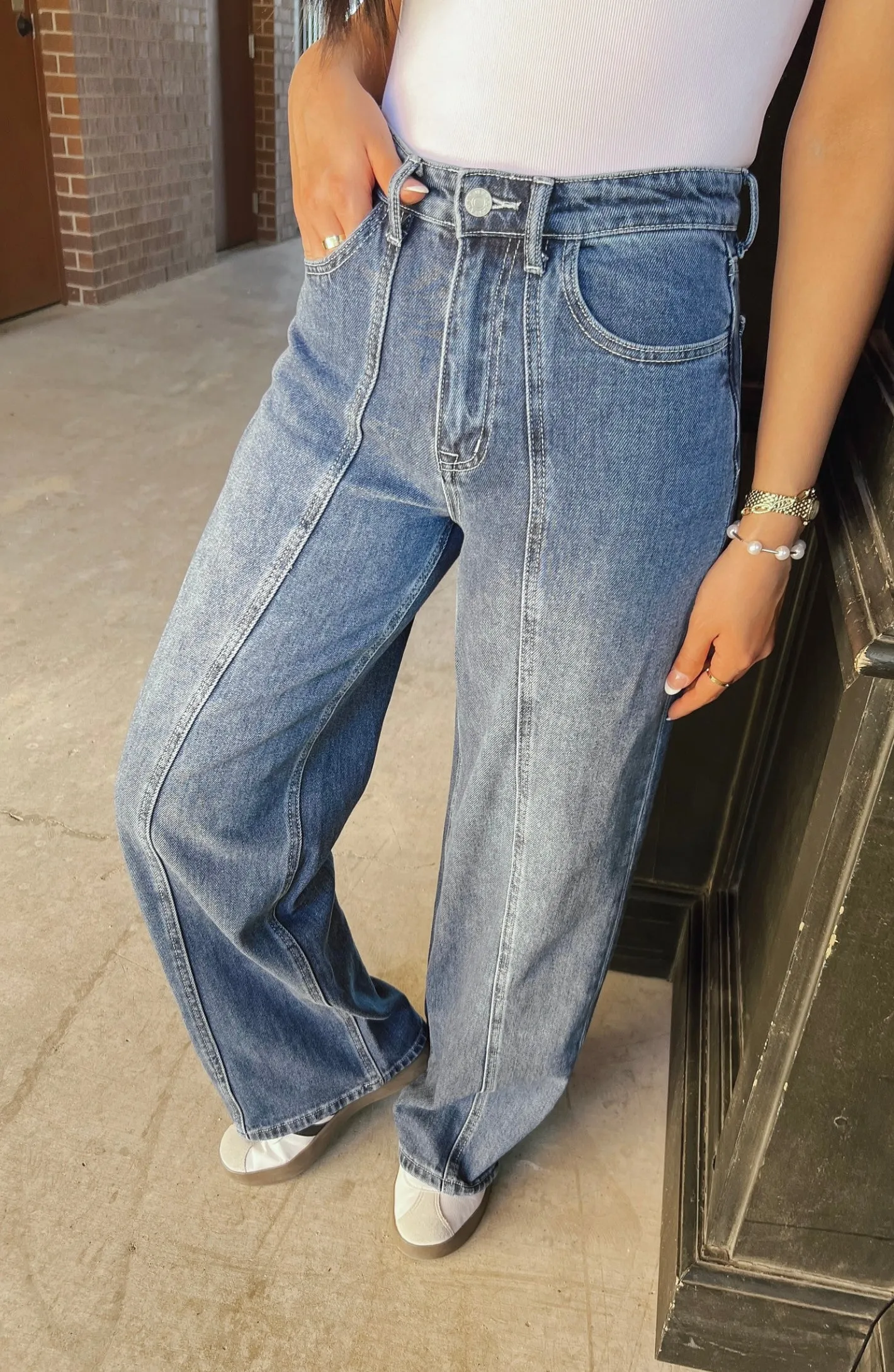 URBAN EDGE STRAIGHT WIDE LEG JEANS
