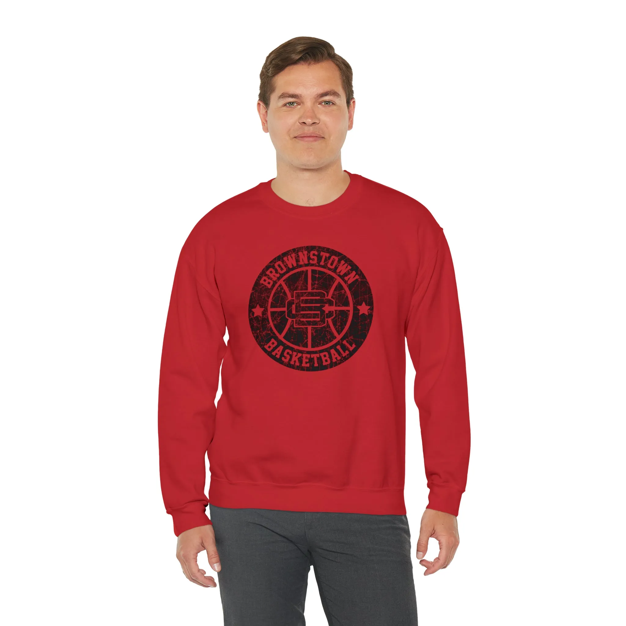 Vintage Brownstown Basketball Unisex Heavy Blend™ Crewneck Sweatshirt
