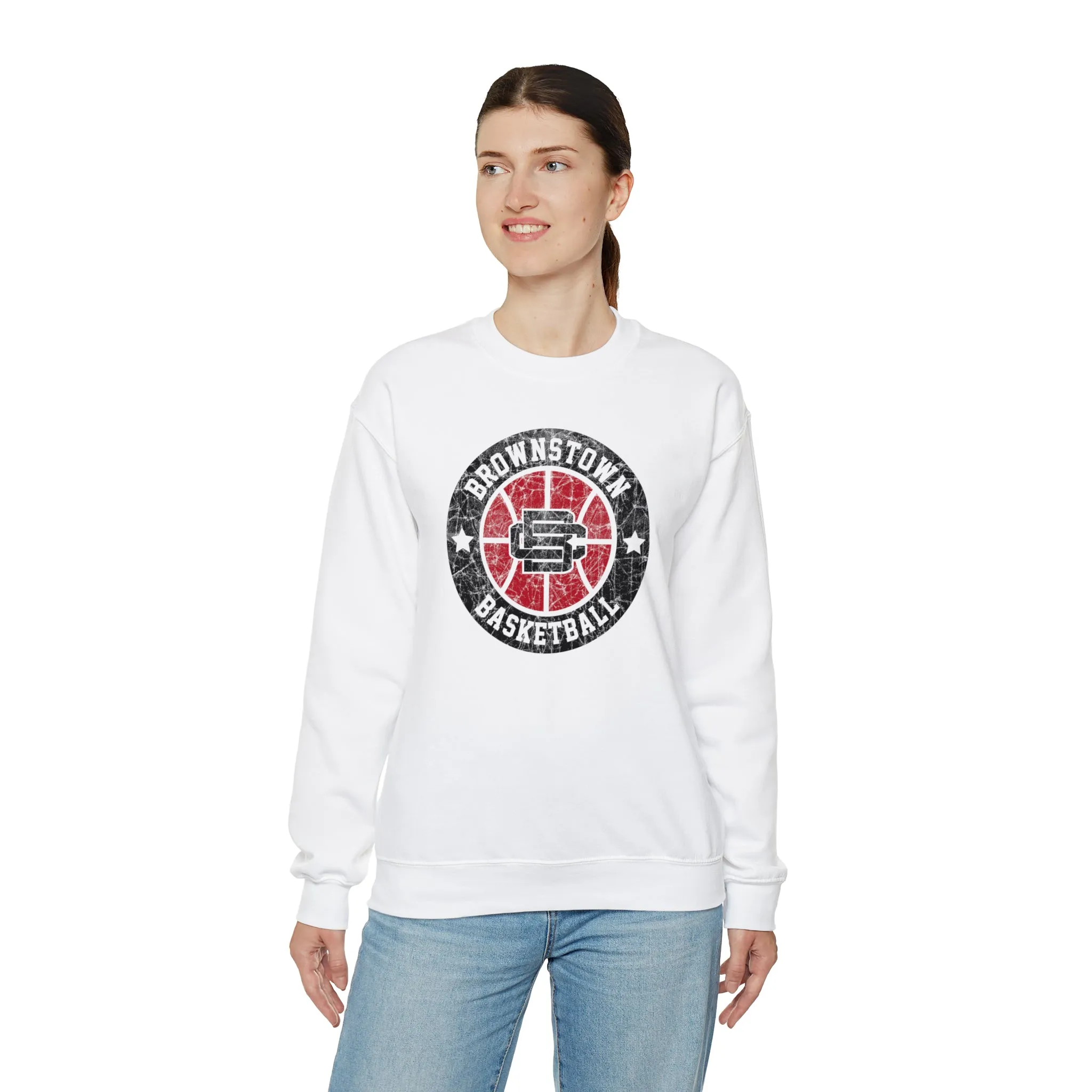 Vintage Brownstown Basketball Unisex Heavy Blend™ Crewneck Sweatshirt