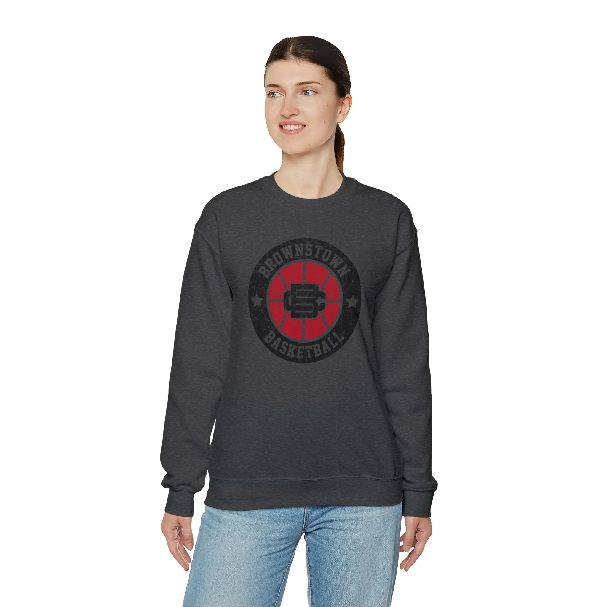 Vintage Brownstown Basketball Unisex Heavy Blend™ Crewneck Sweatshirt