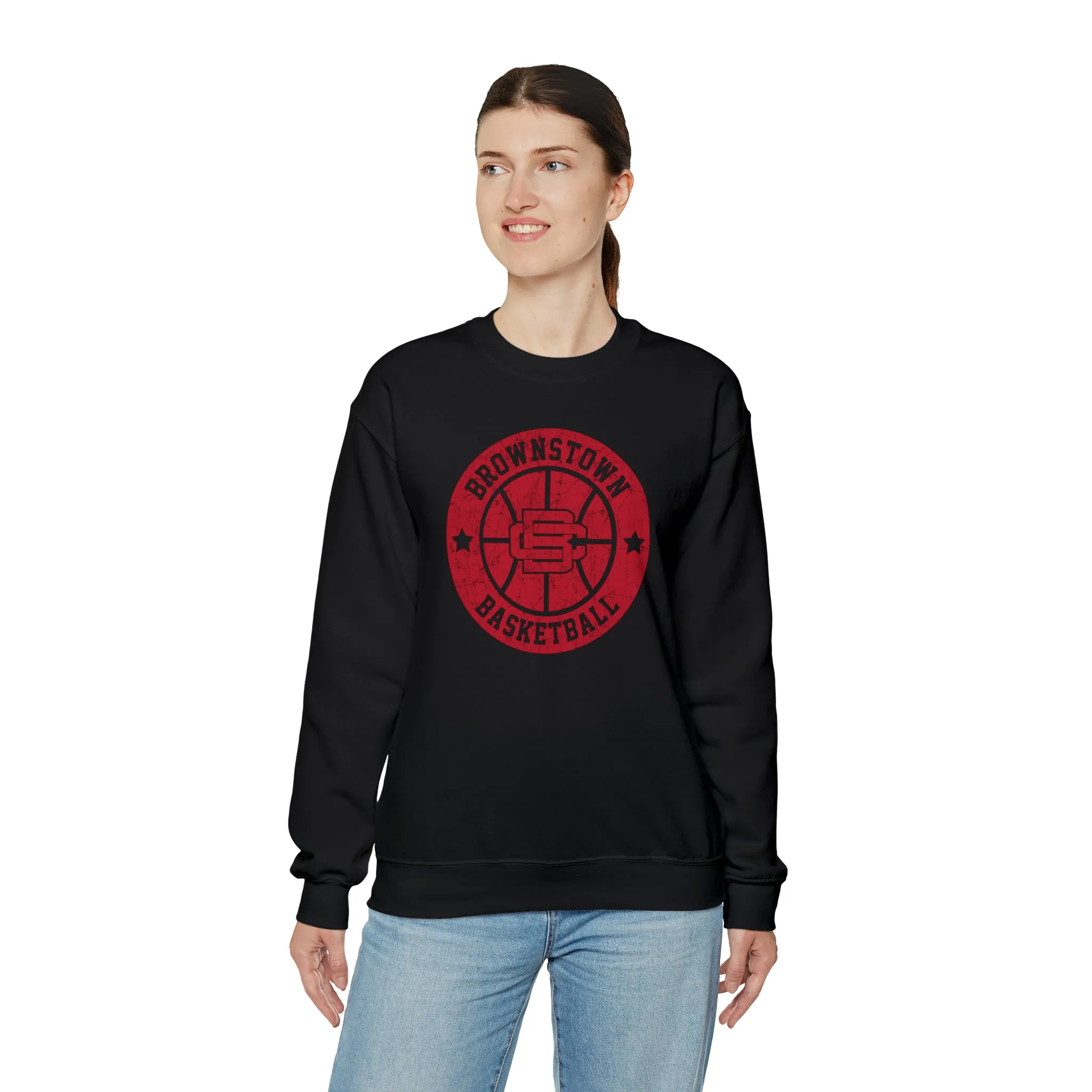 Vintage Brownstown Basketball Unisex Heavy Blend™ Crewneck Sweatshirt