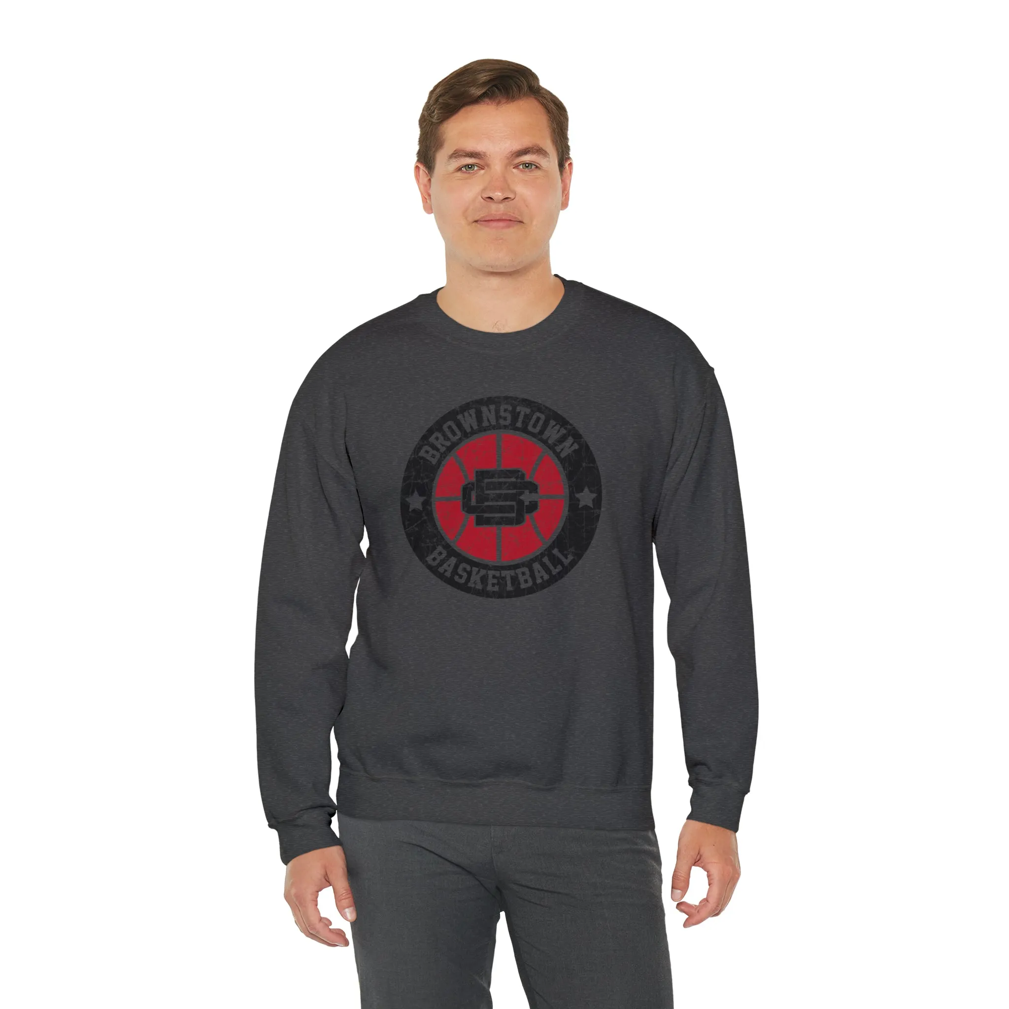 Vintage Brownstown Basketball Unisex Heavy Blend™ Crewneck Sweatshirt