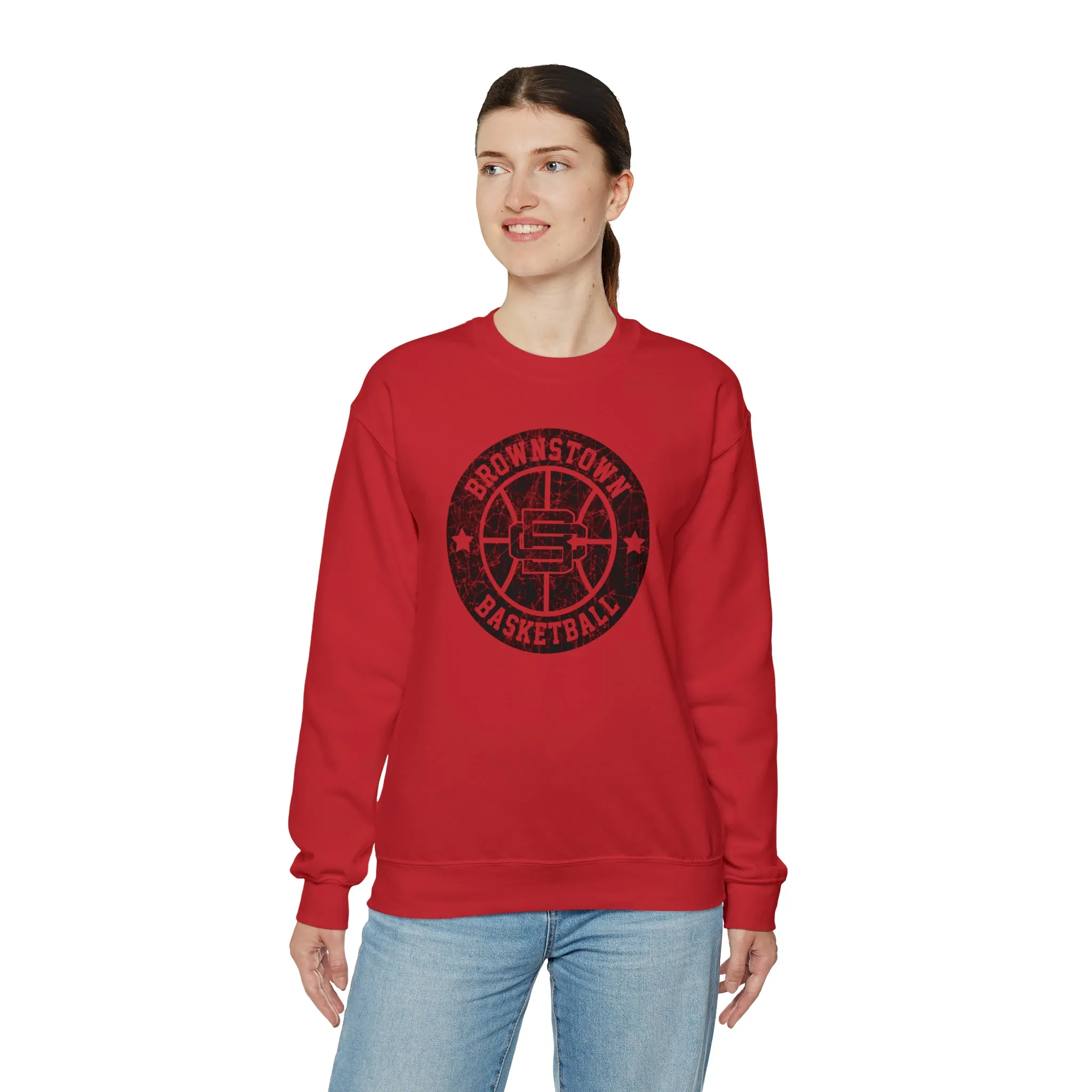 Vintage Brownstown Basketball Unisex Heavy Blend™ Crewneck Sweatshirt