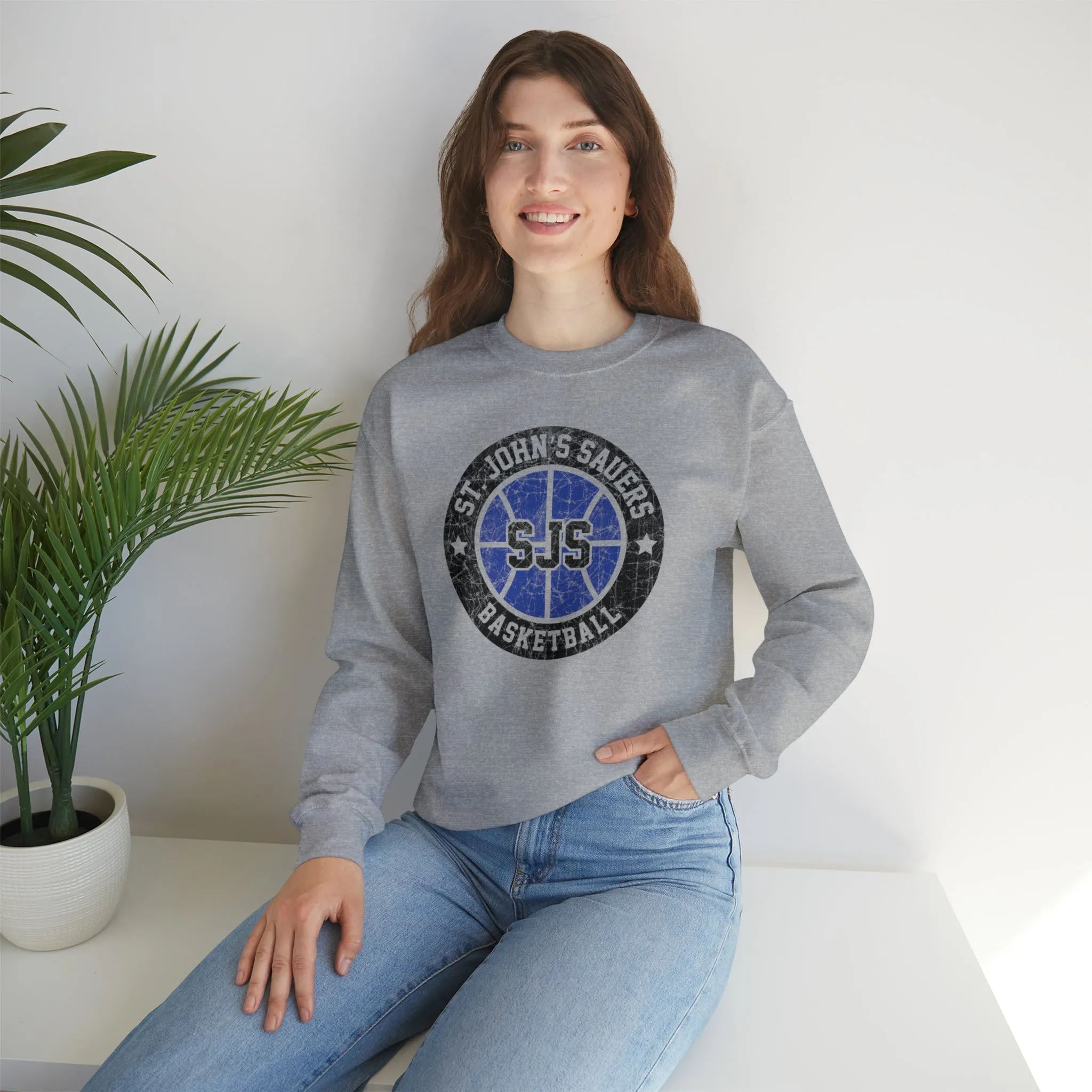 Vintage St. John's Sauers Basketball Unisex Heavy Blend™ Crewneck Sweatshirt