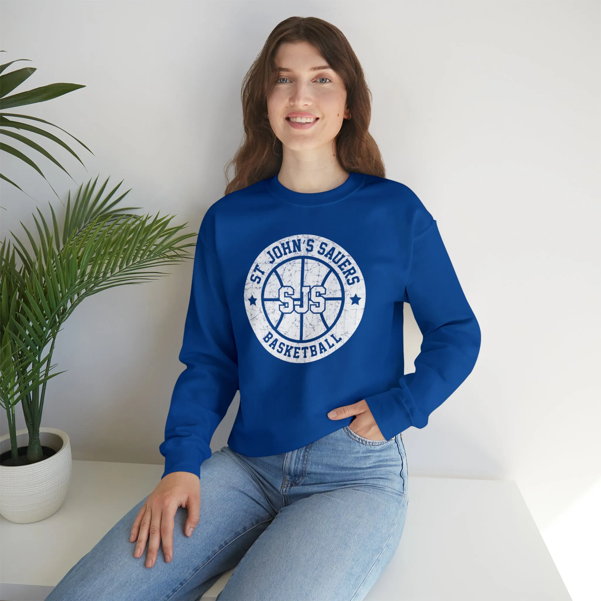 Vintage St. John's Sauers Basketball Unisex Heavy Blend™ Crewneck Sweatshirt