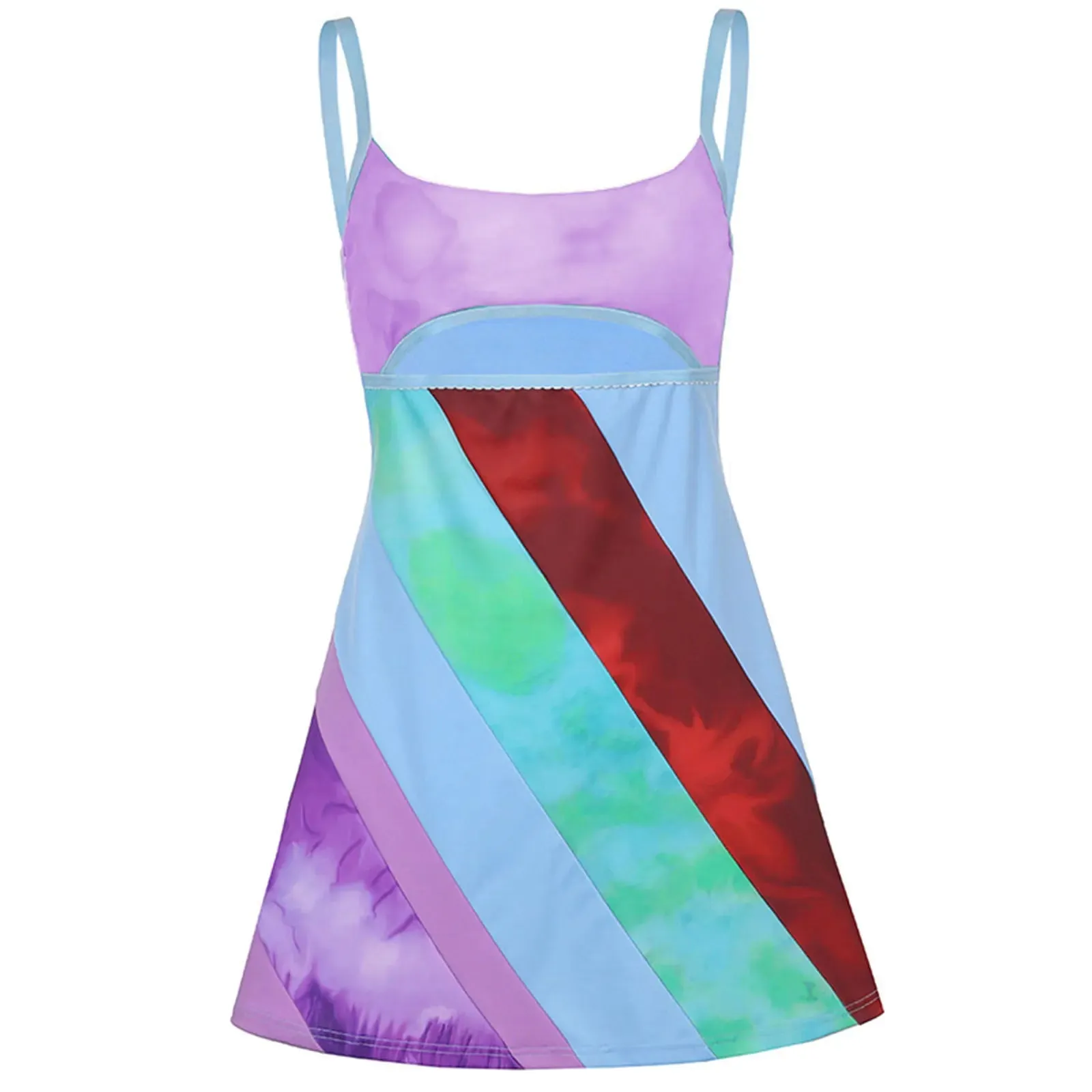 Y2K Vintage Patchwork Mini Dress