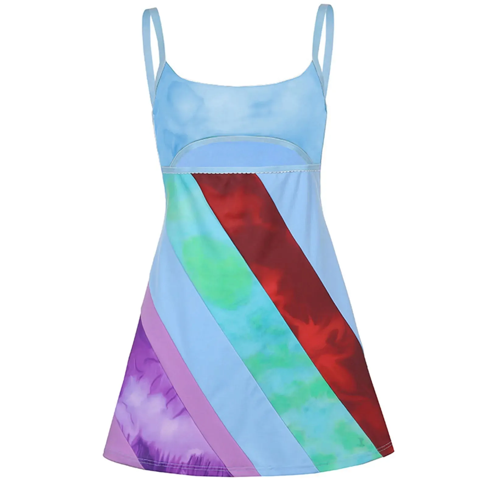 Y2K Vintage Patchwork Mini Dress