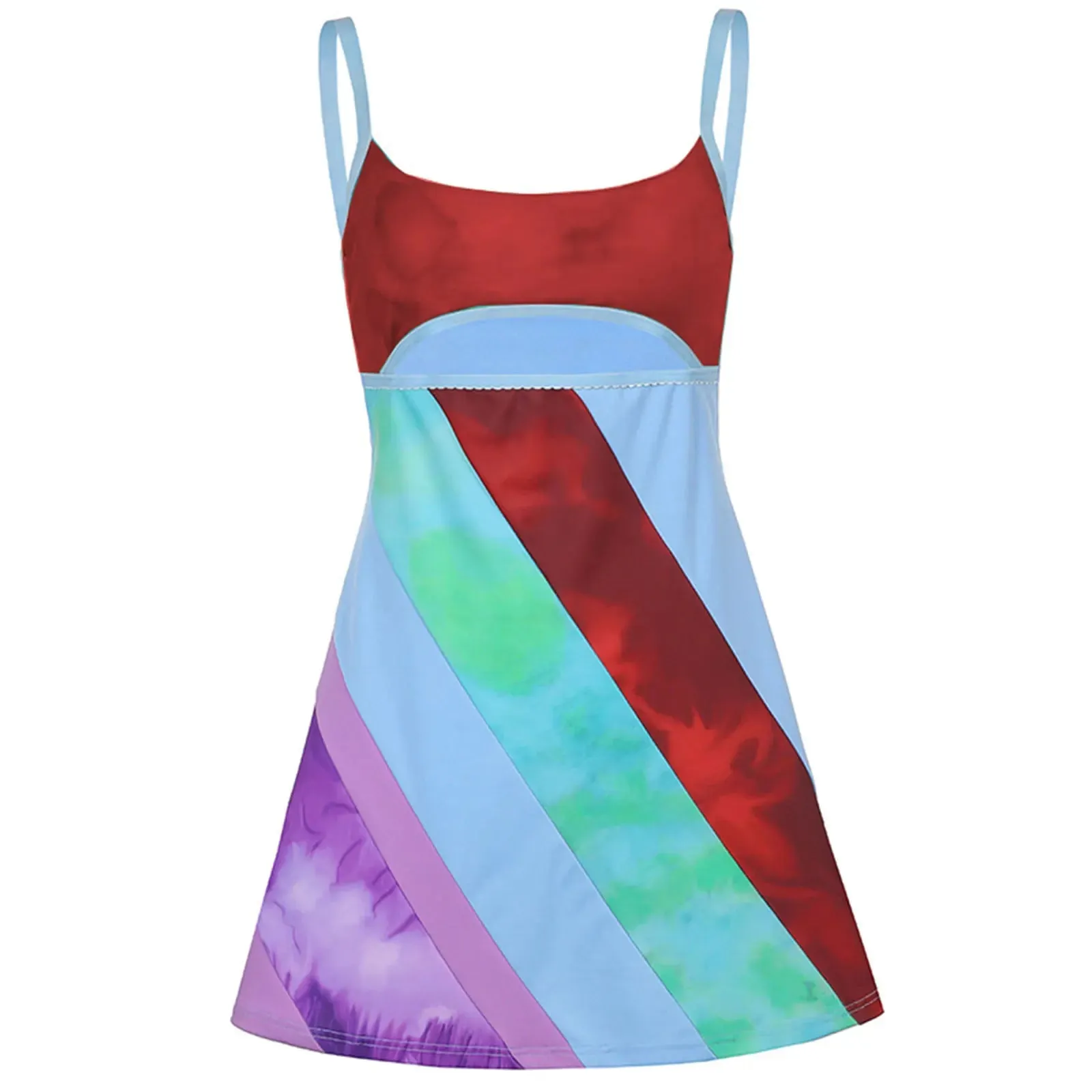 Y2K Vintage Patchwork Mini Dress