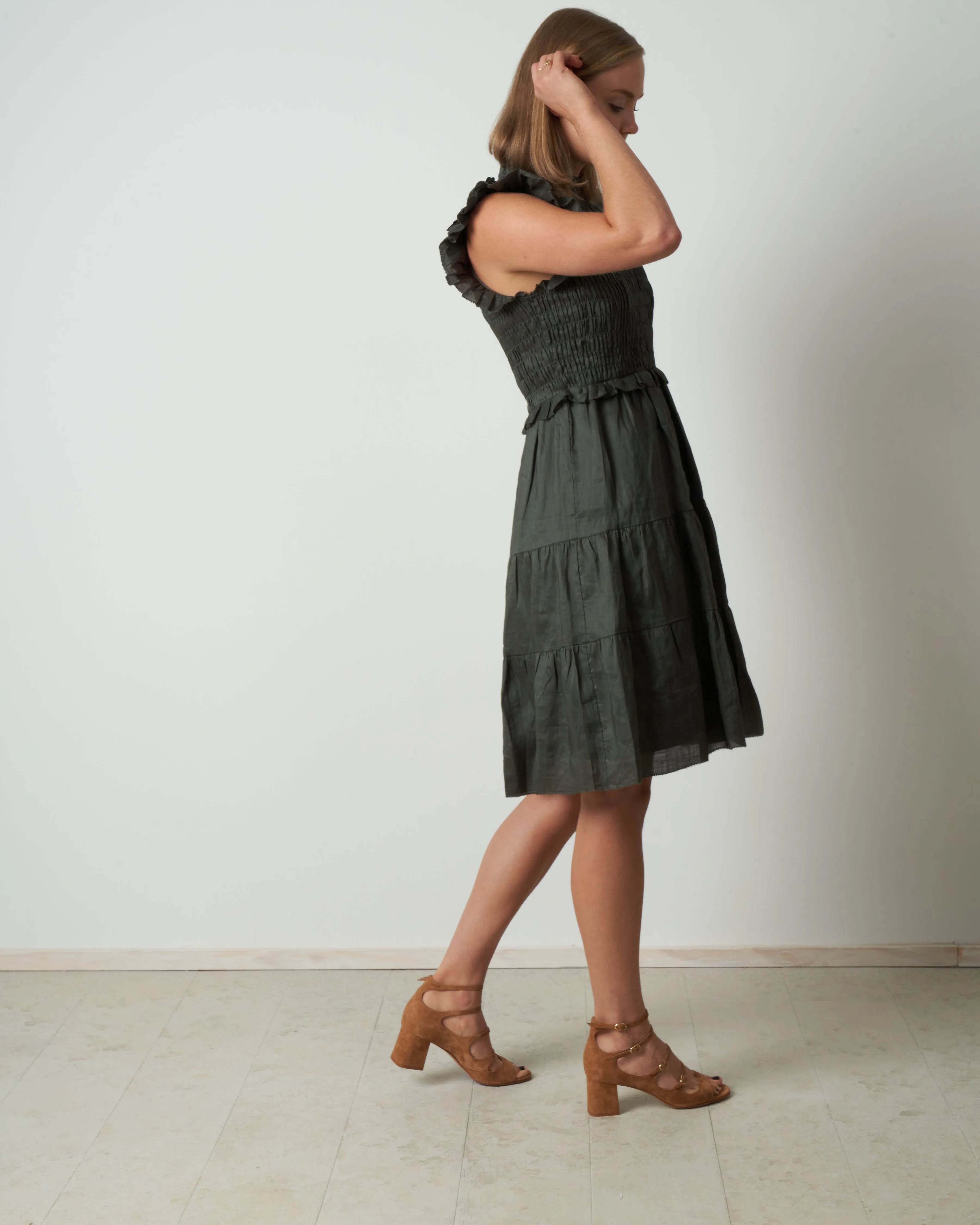 zig zag flutter sleeve dress - ivy