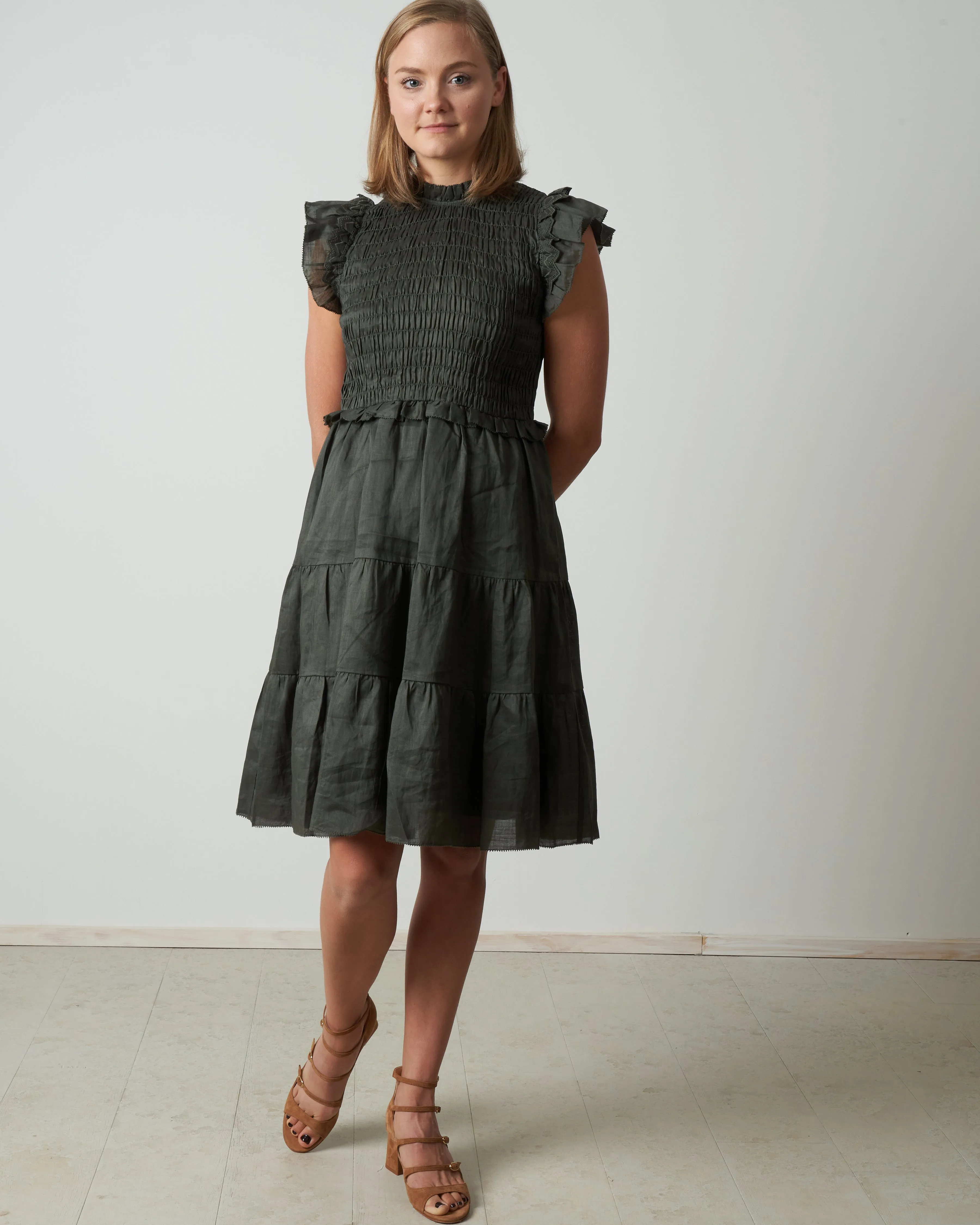 zig zag flutter sleeve dress - ivy